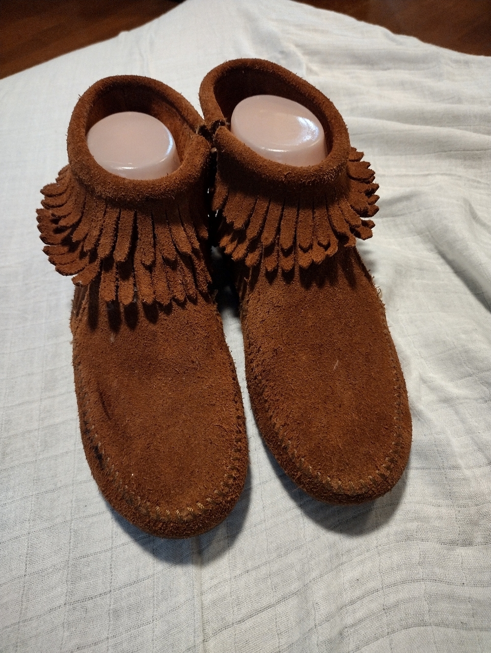 Minnetonka Suede Fringe Moccasins